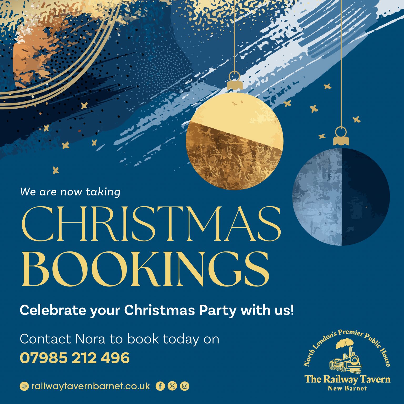 Christmas Bookings at the Railway Tavern 2025