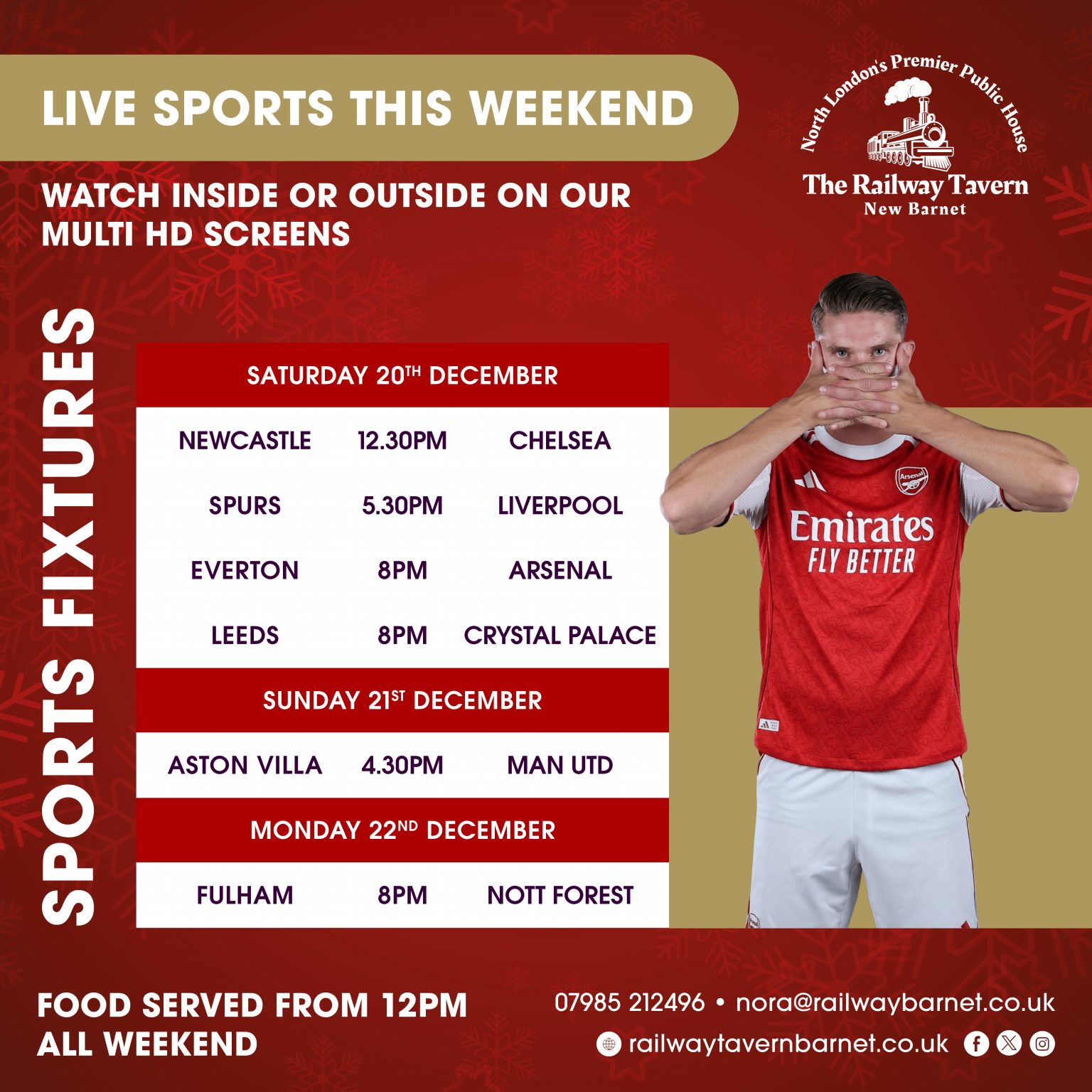 Live Sport This Weekend Saturday 20th Monday 22nd December