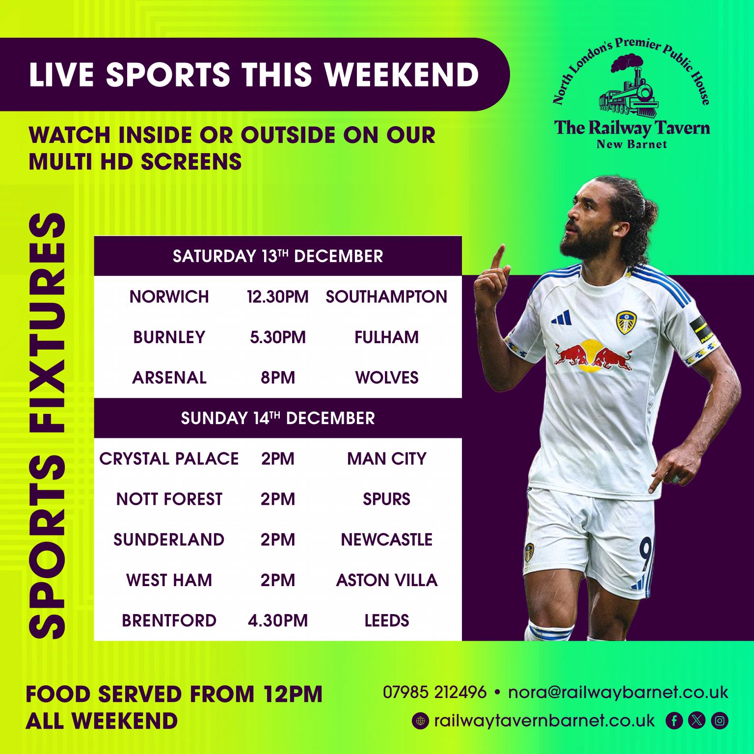 Live Sport This Weekend Saturday 13th Sunday 14th December