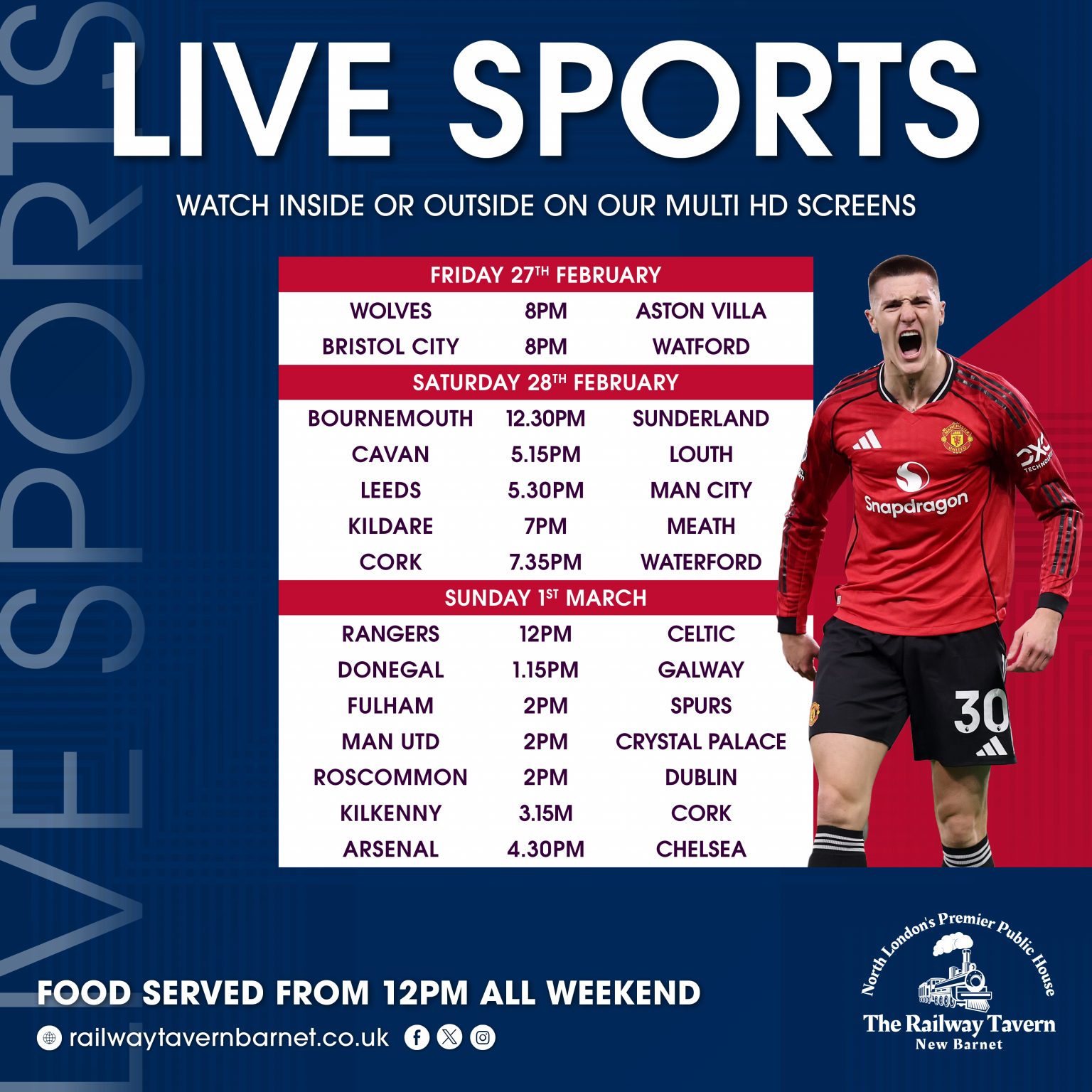 Live Sports at the Railway Tavern