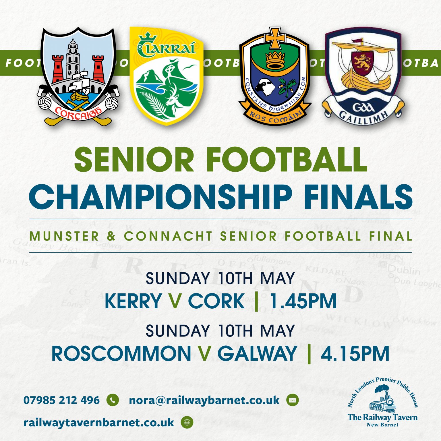 GAA Fixtures this weekend at the Railway Tavern