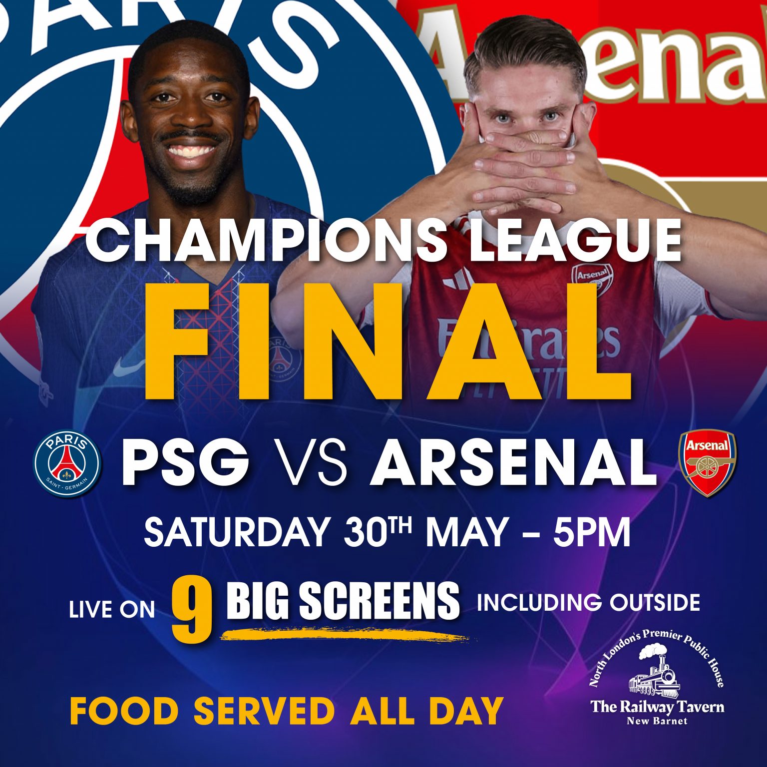 Champions League Final shown live at the Railway Tavern